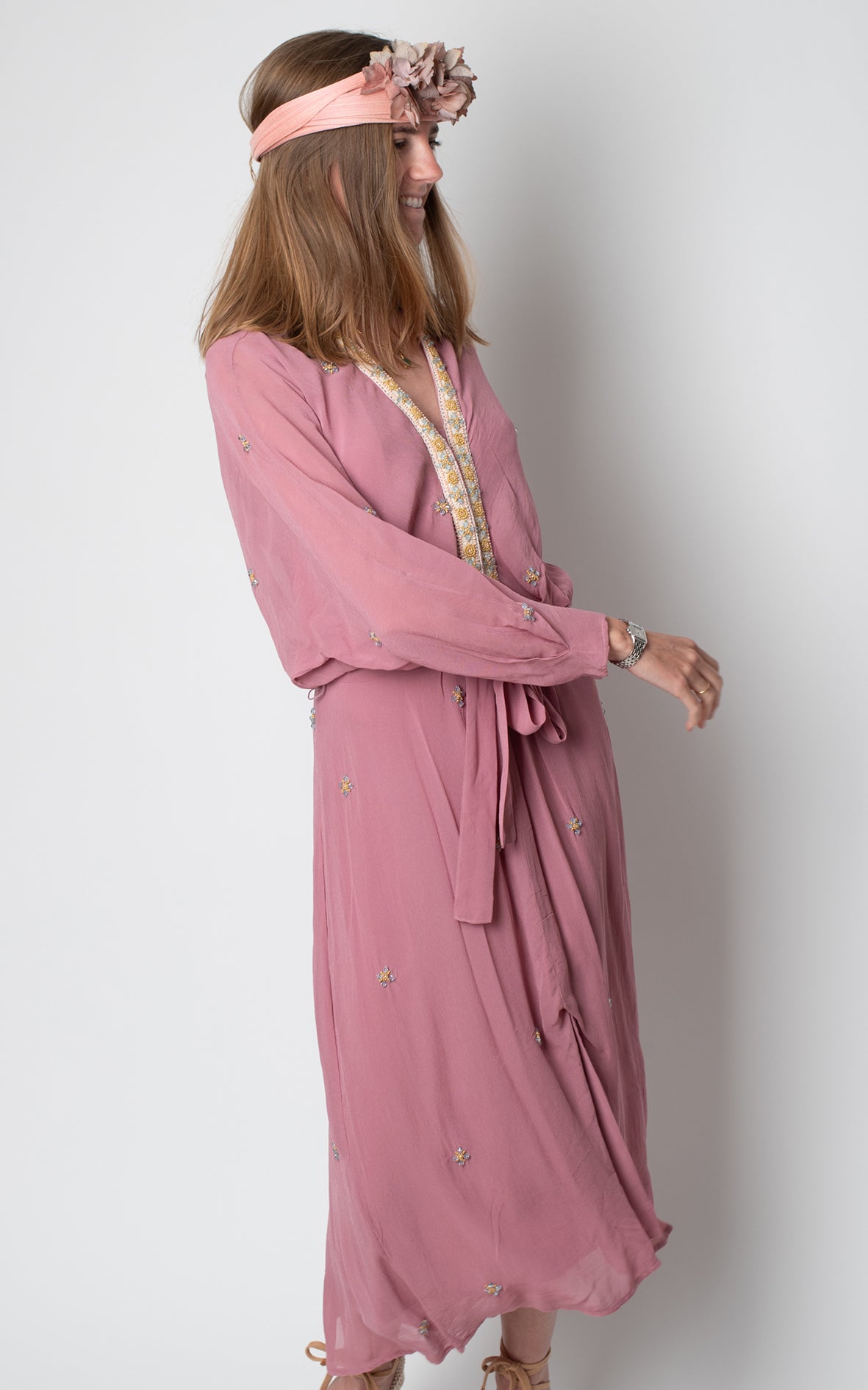 Vestido rosa palo