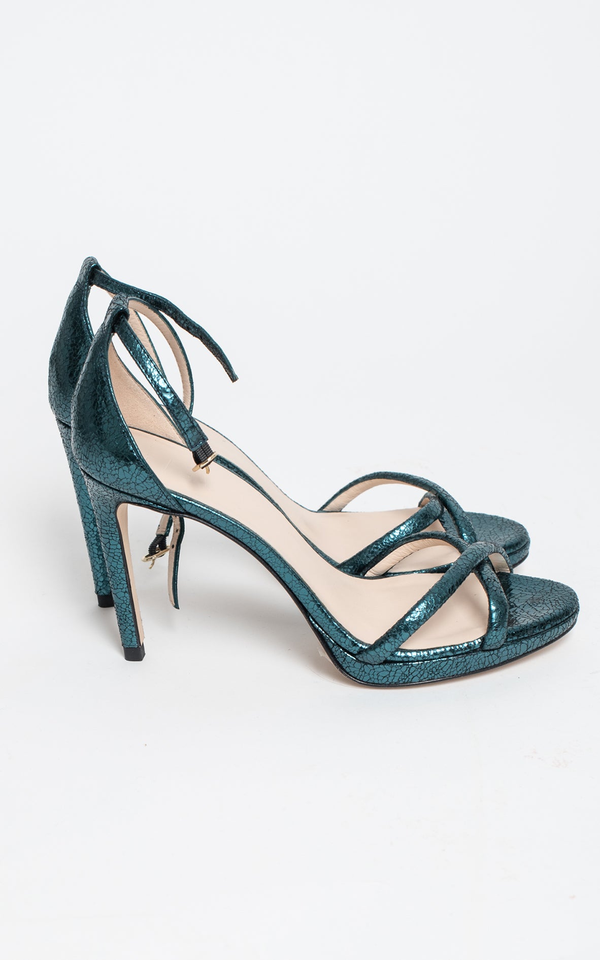 Sandalias azul metalizado