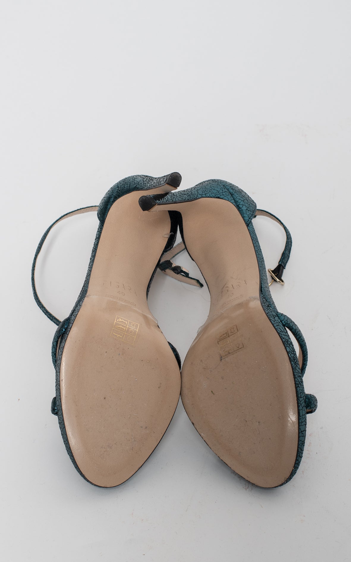 Sandalias azul metalizado