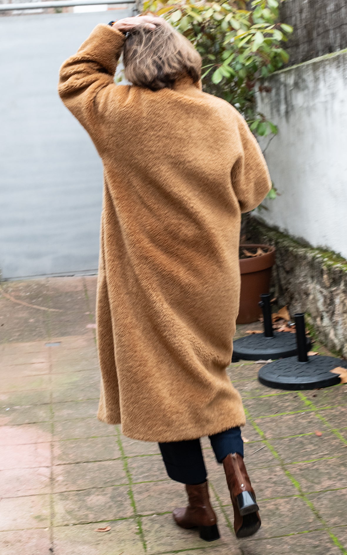 Abrigo peluche marrón