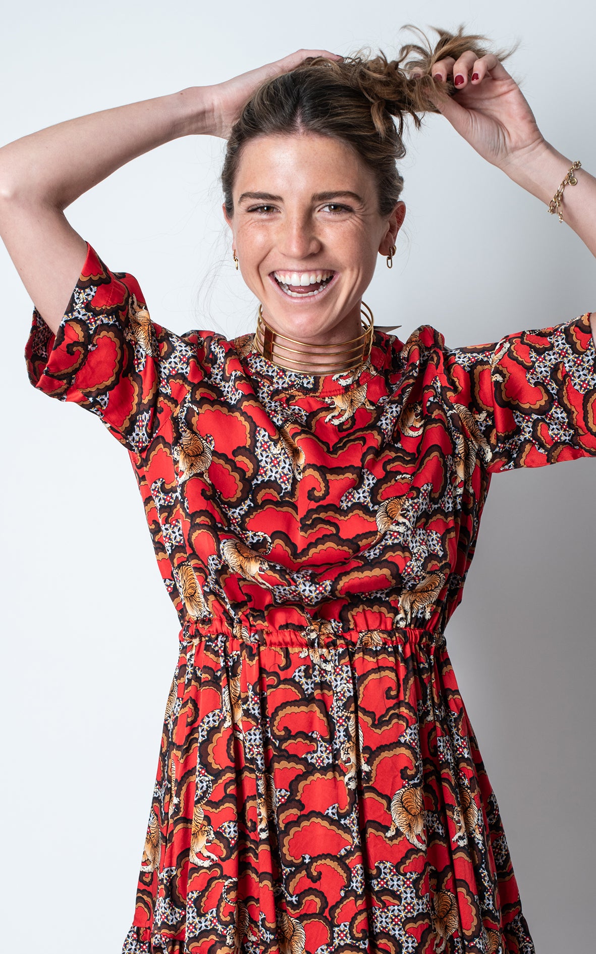 Vestido animal print serpiente rojo y negro