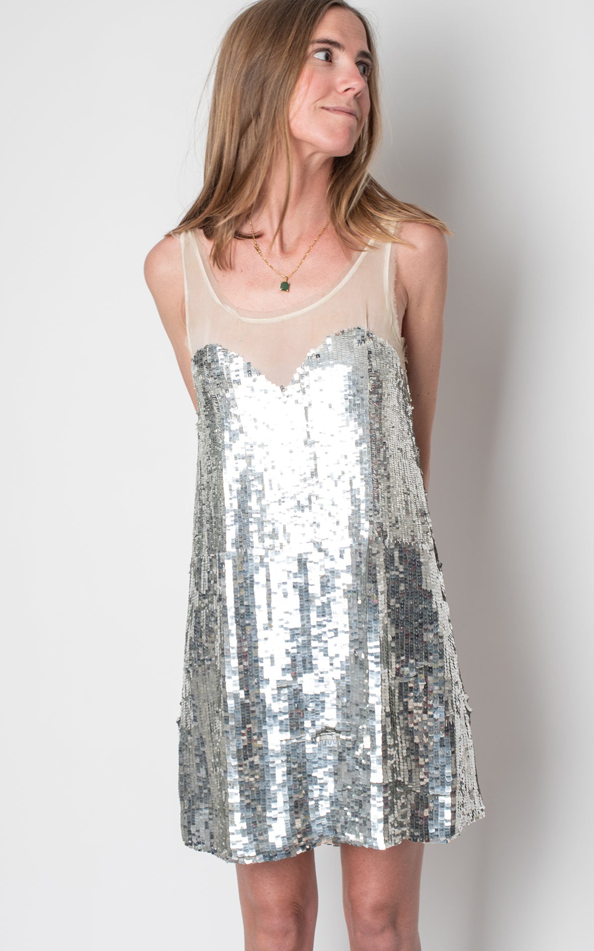 Vestido lentejuelas tirantes
