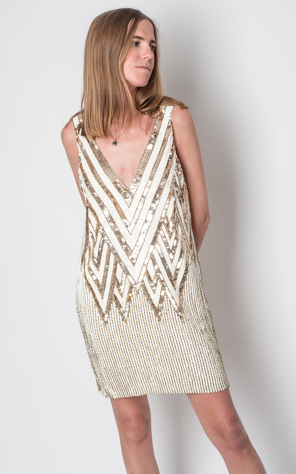 Vestido lentejuelas blanco
