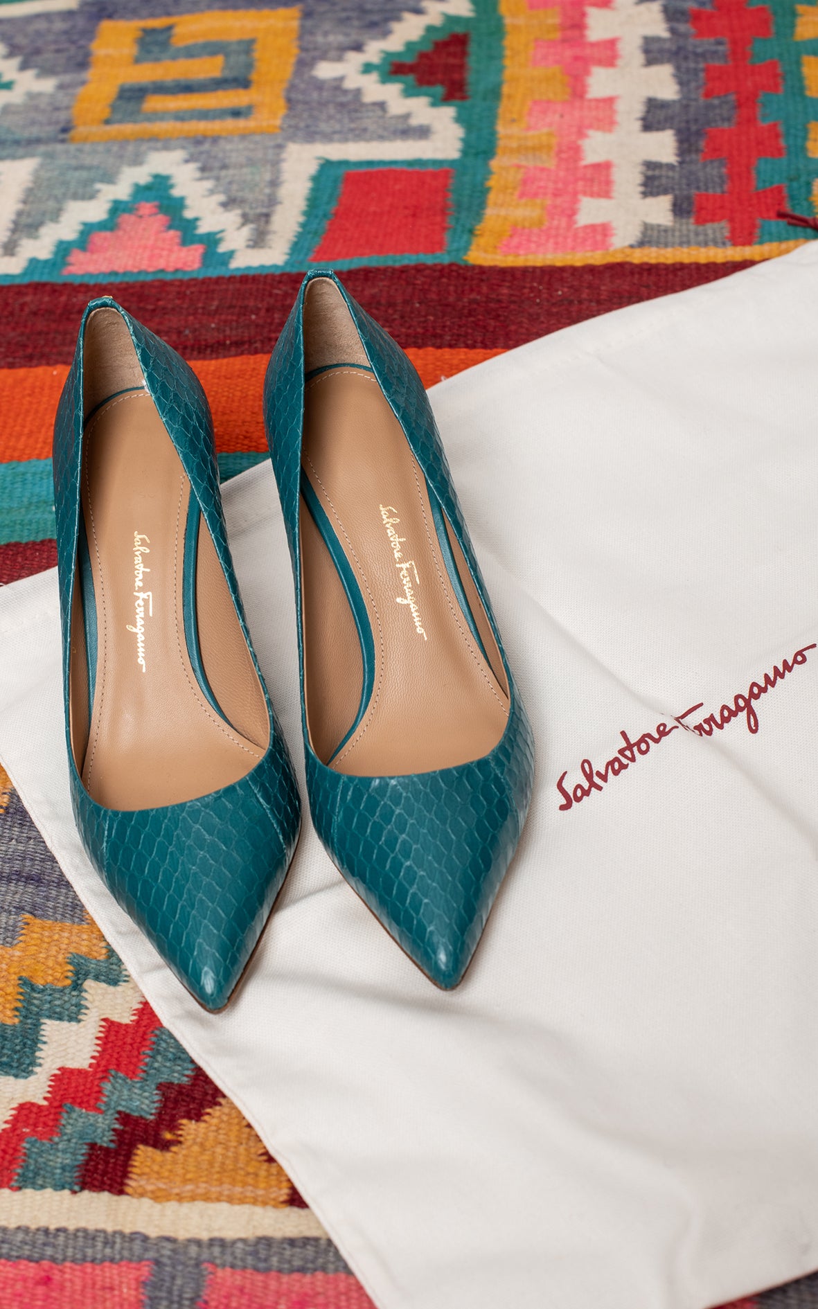 Zapatos azules serpiente