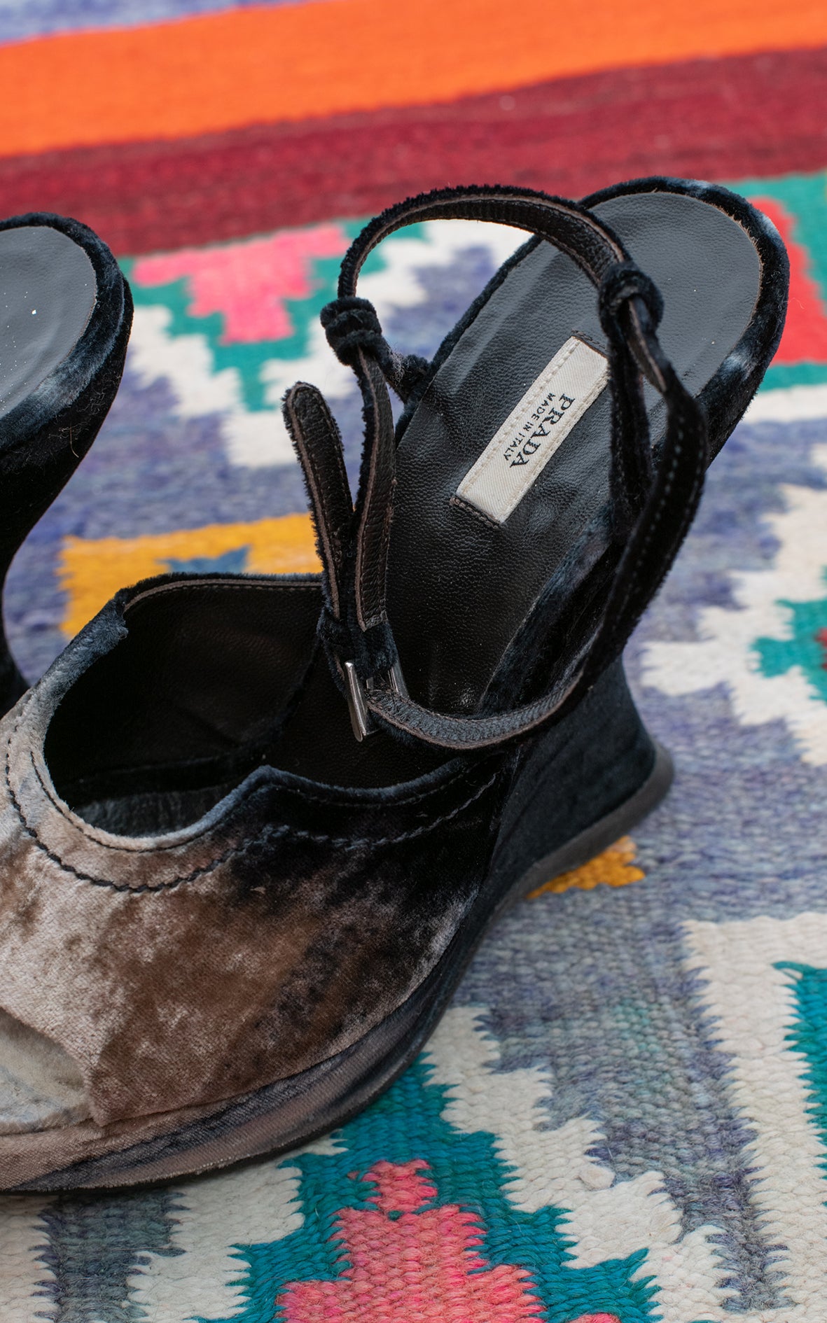 Sandalias degradé terciopelo