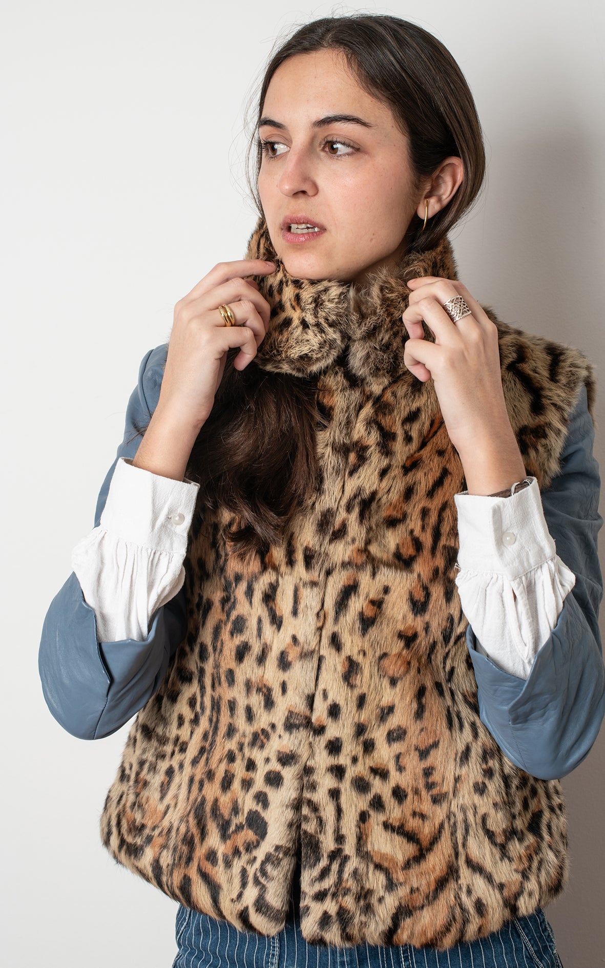 Chaleco de piel animal print