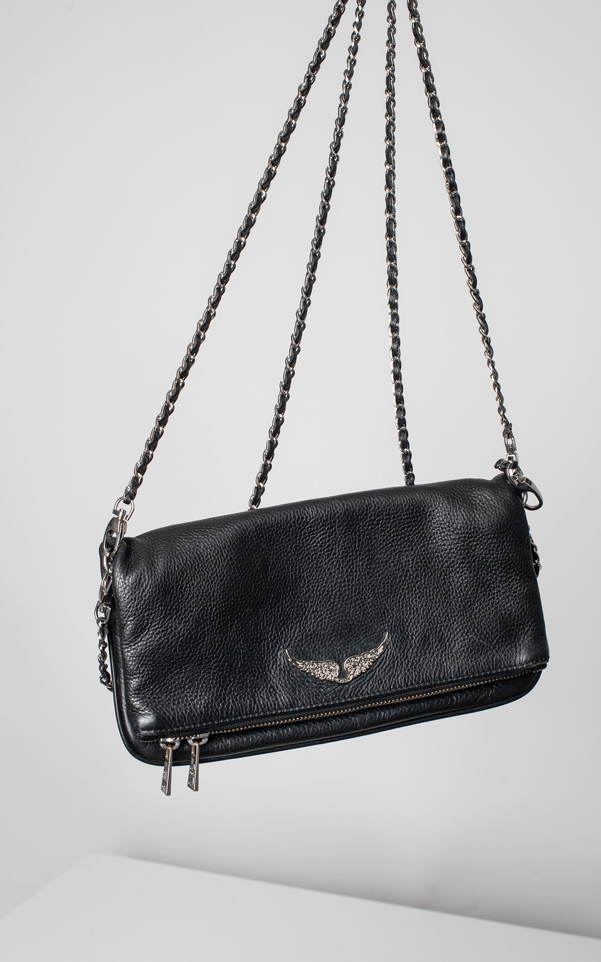 Bolso de rock negro piel