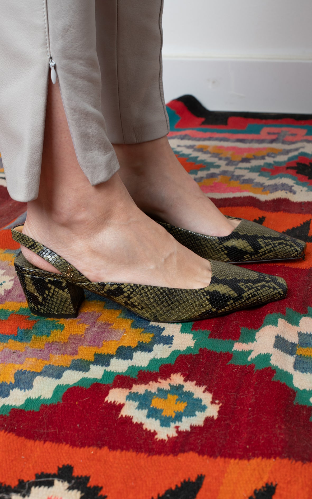 Zapatos verdes serpiente