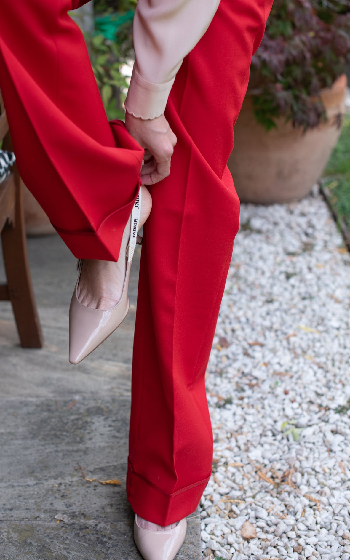 Pantalón rojo largo