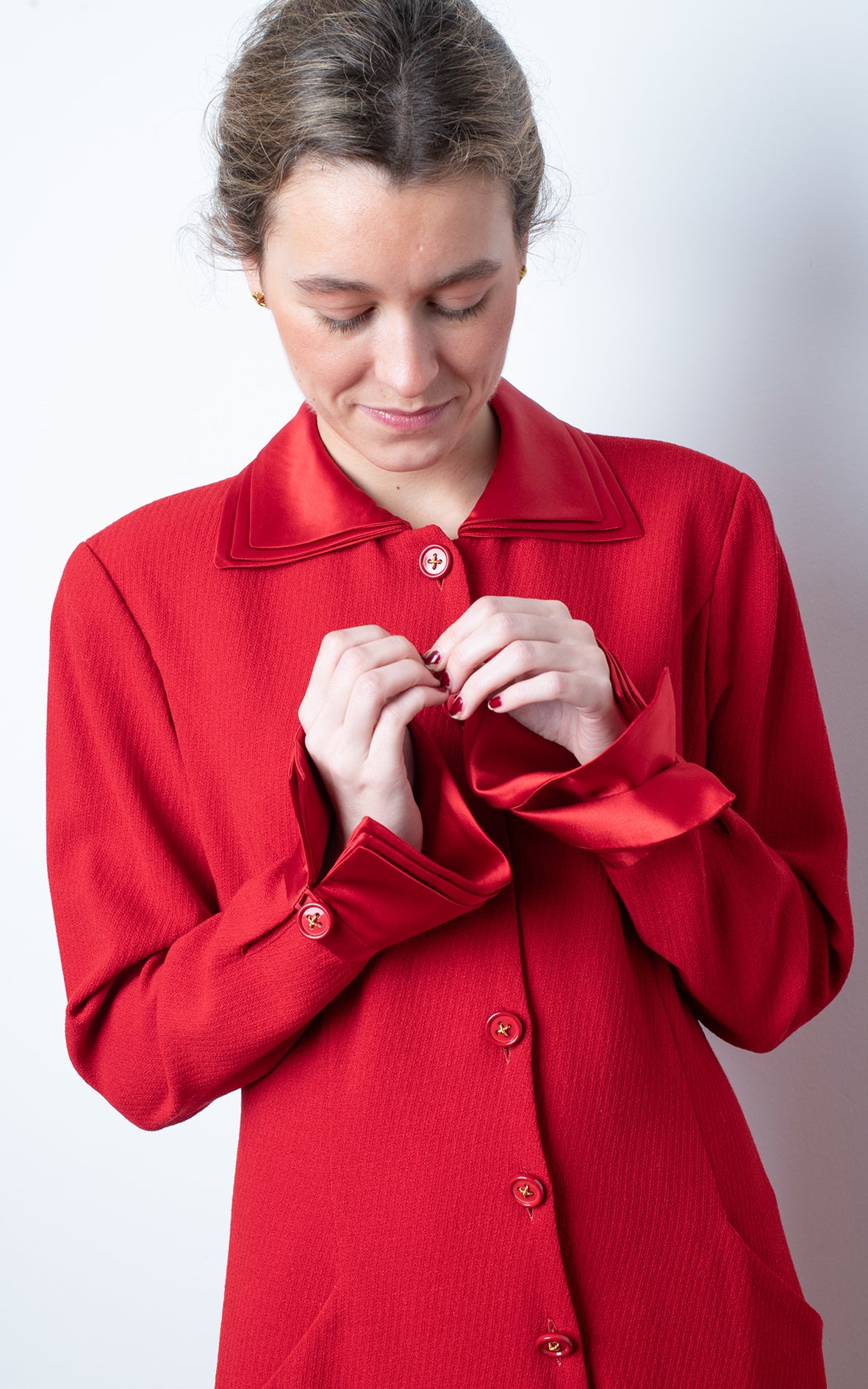 Vestido rojo camisero