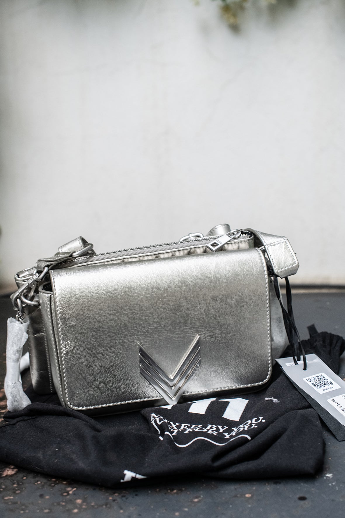 Bolso plateado segregable (rimini)