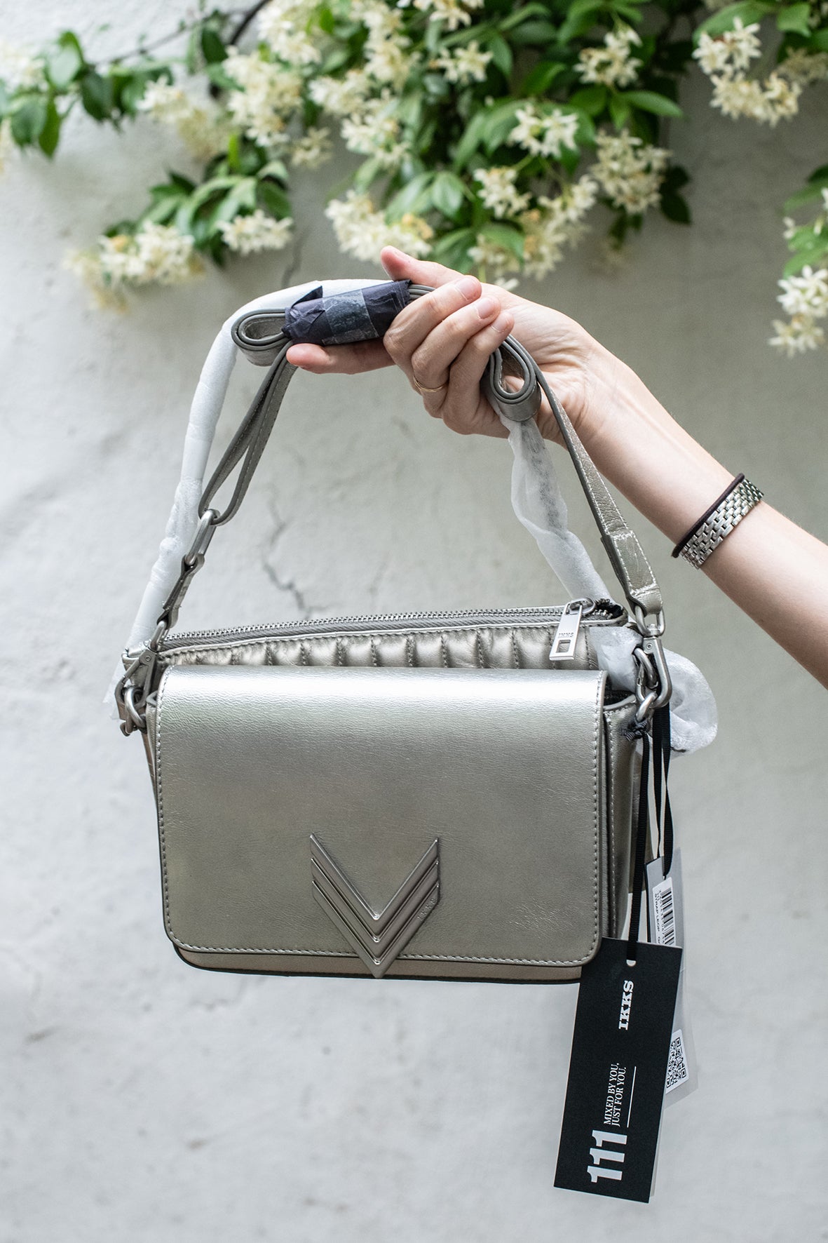 Bolso plateado segregable (rimini)