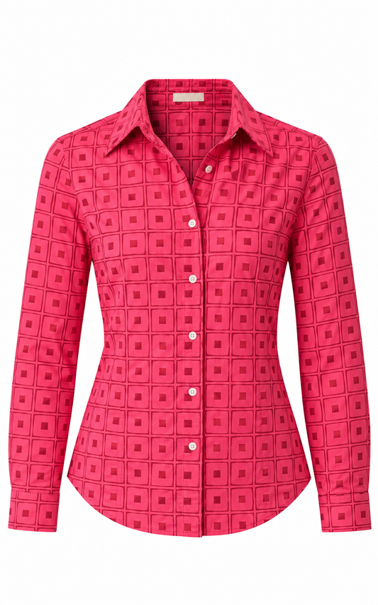 Camisa geométrica fucsia