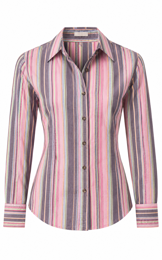 Camisa de rayas rosas