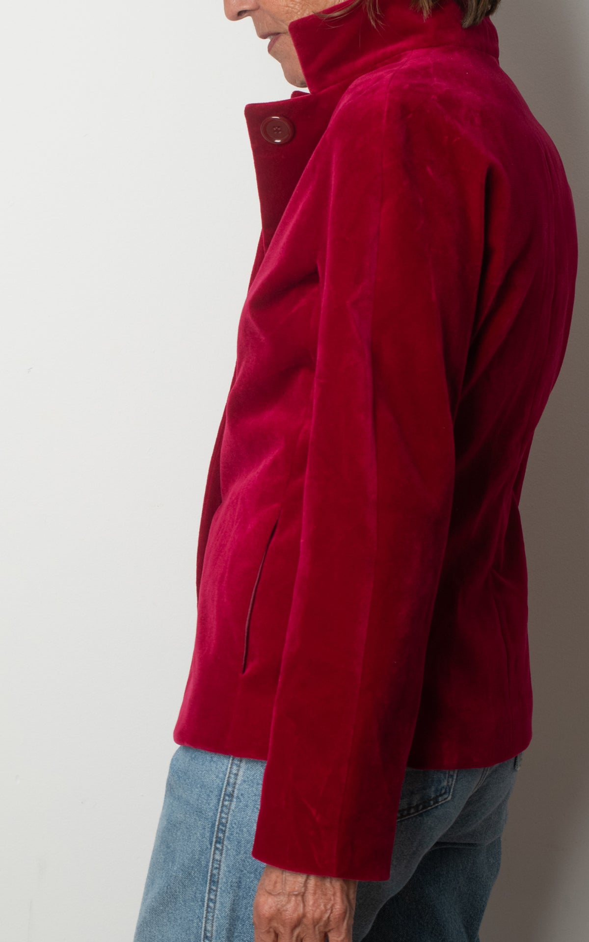 Blazer de tercipelo frambuesa