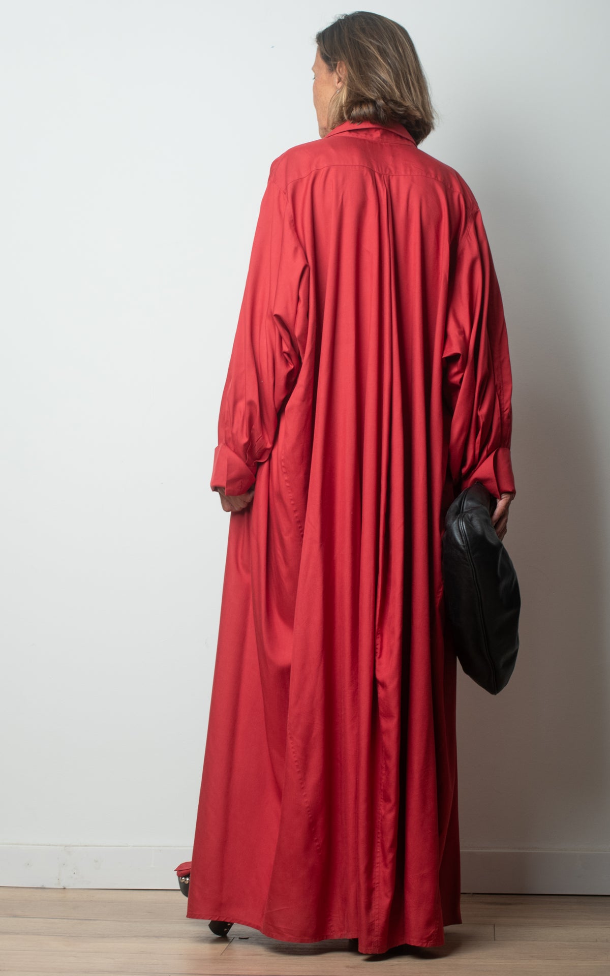 Vestido granate algodón con seda