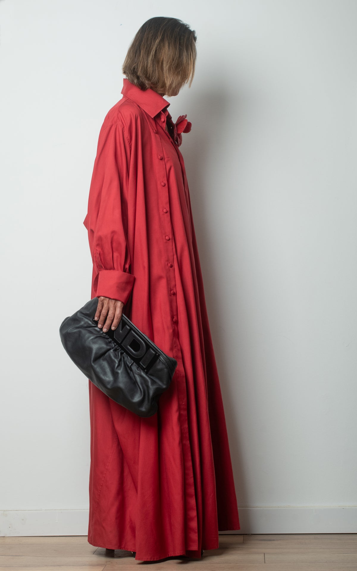 Vestido granate algodón con seda