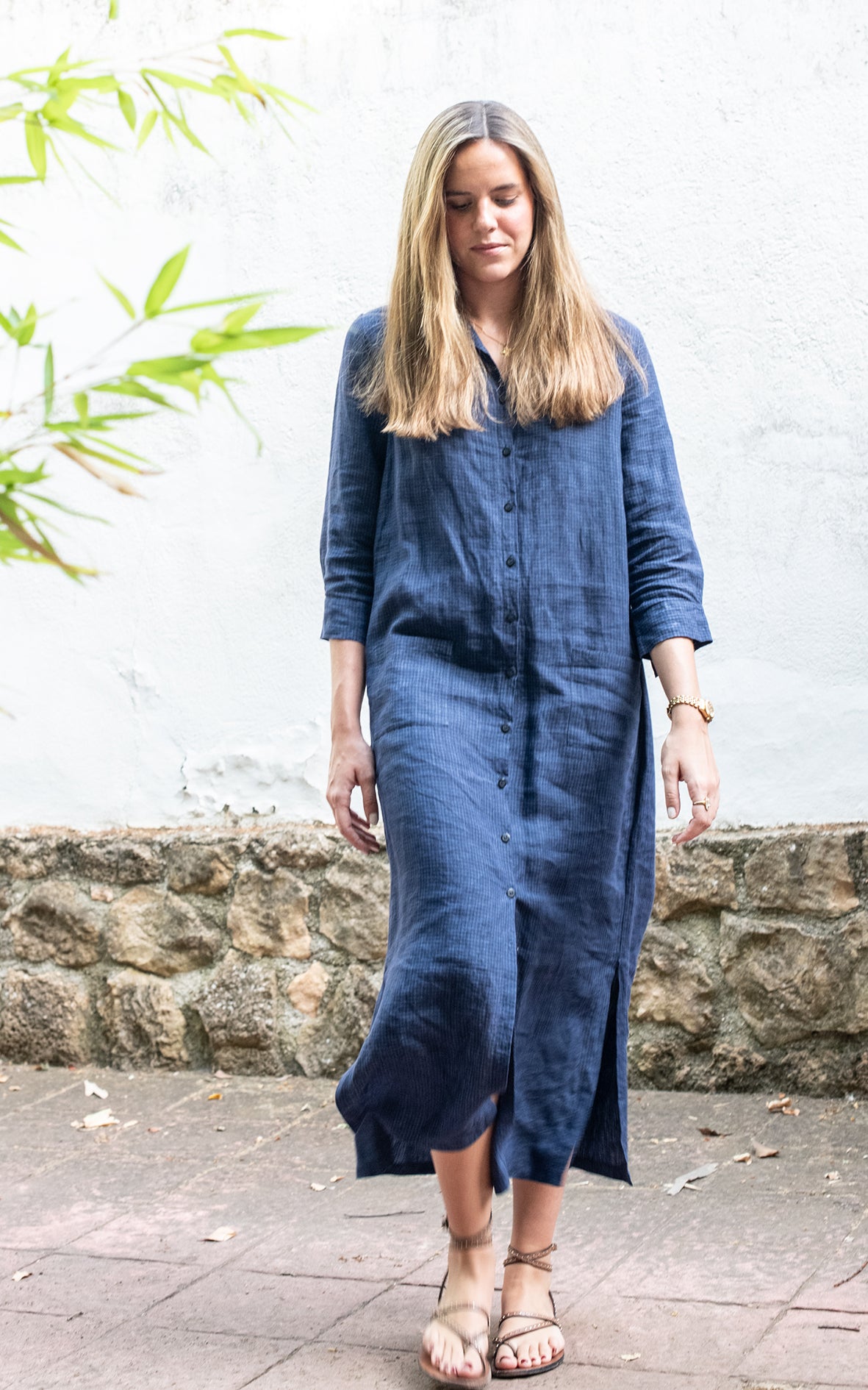 Vestido azul mini cuadros