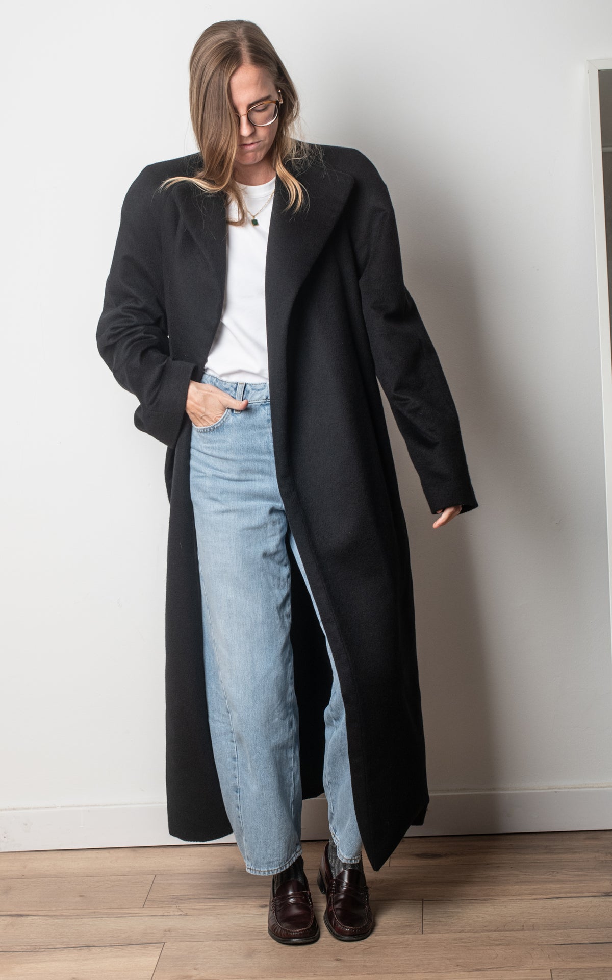 Abrigo negro cashmere