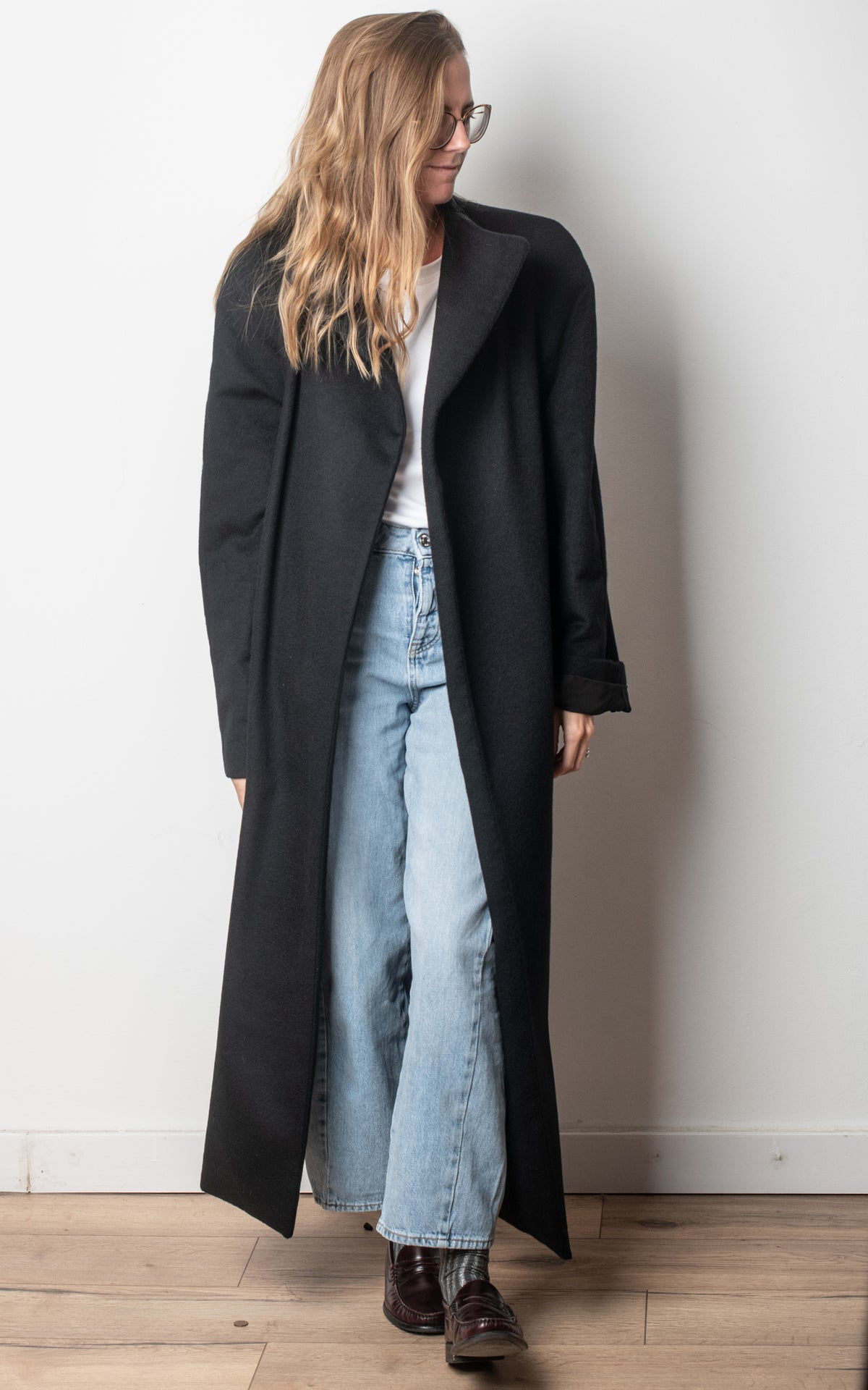 Abrigo negro cashmere