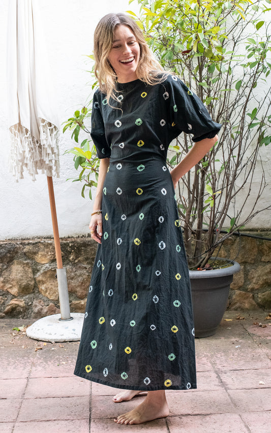 Vestido lunares espalda al aire