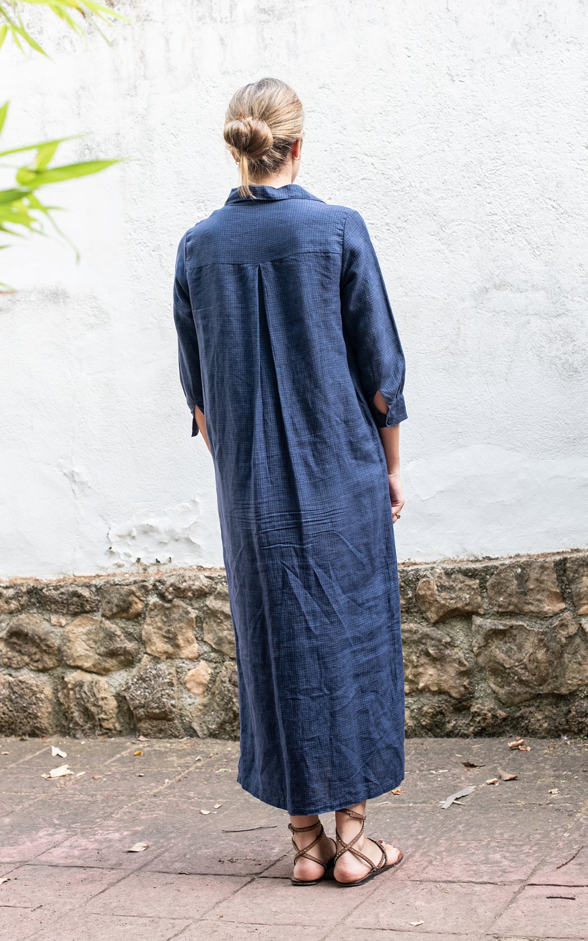 Vestido azul mini cuadros