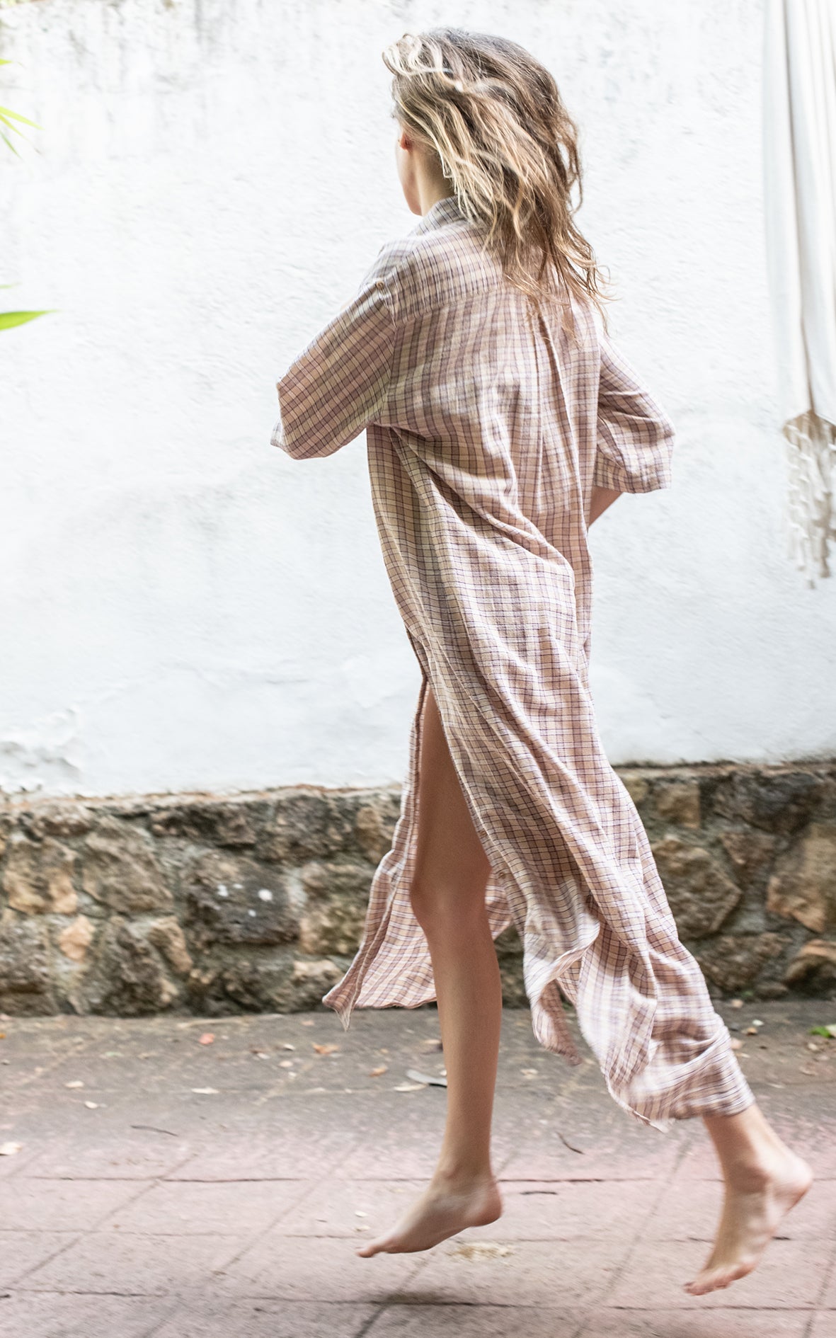 Vestido cuadritos midi