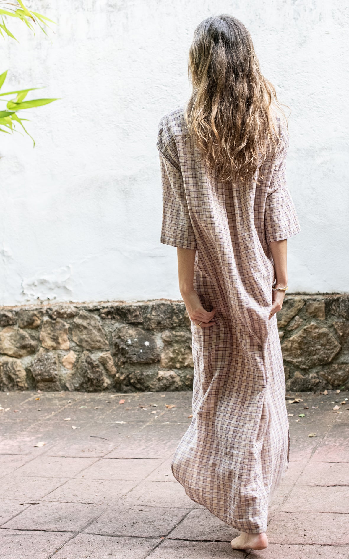 Vestido cuadritos midi
