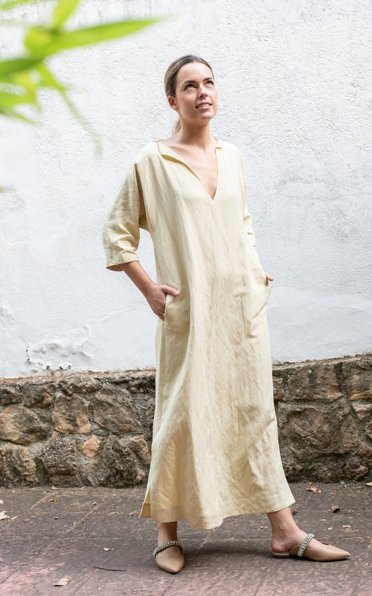 Vestido Valery color anís