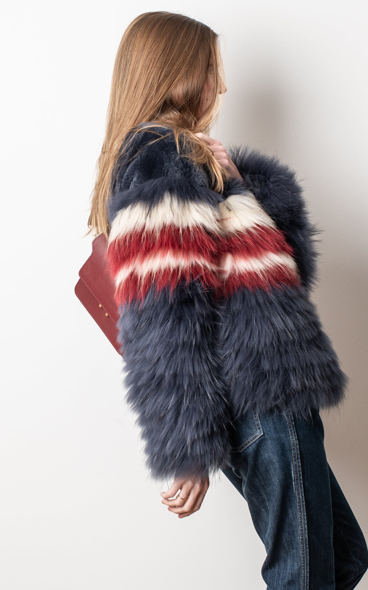 Abrigo conejo tricolor