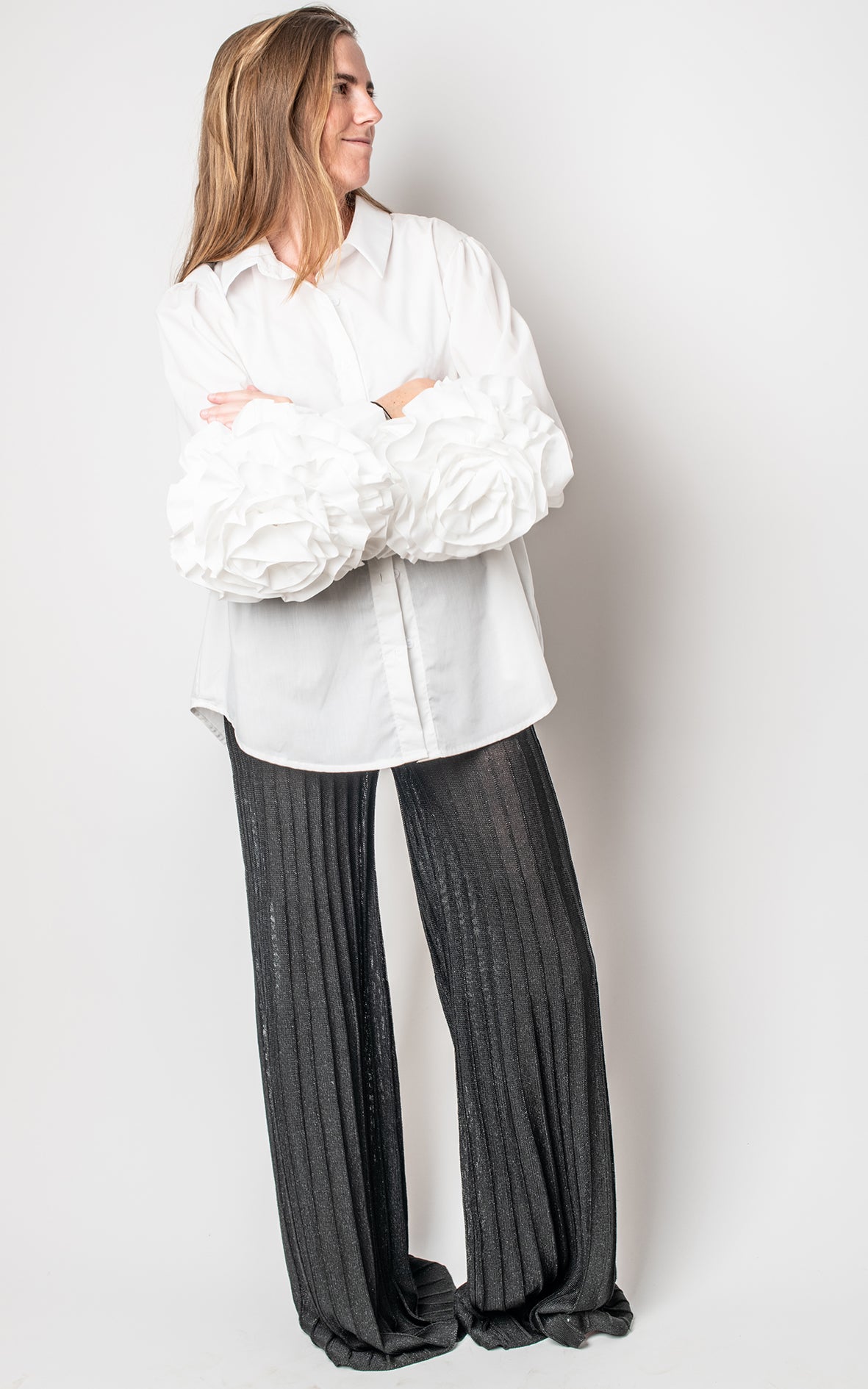 Blusa blanca mangas abullonadas