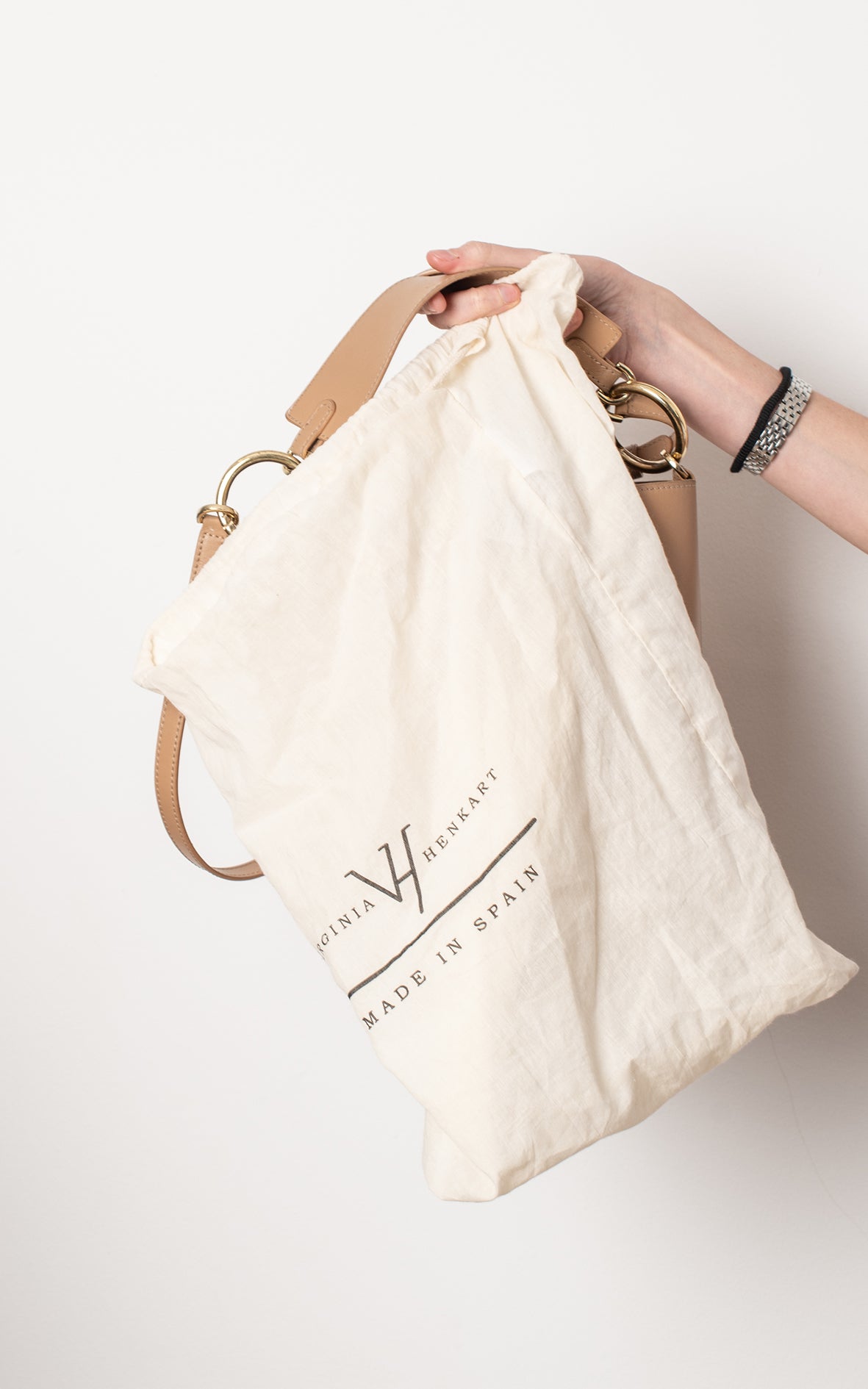 Bolsa Asa Caramelo Lino