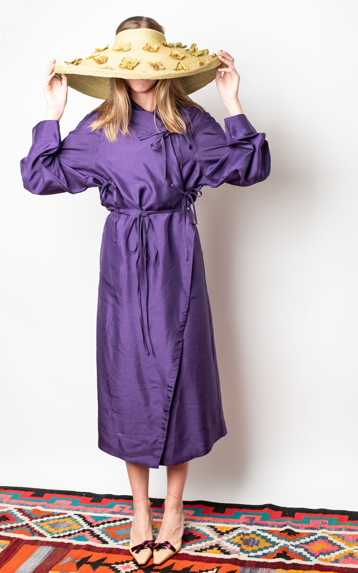 Vestido morado cruzado