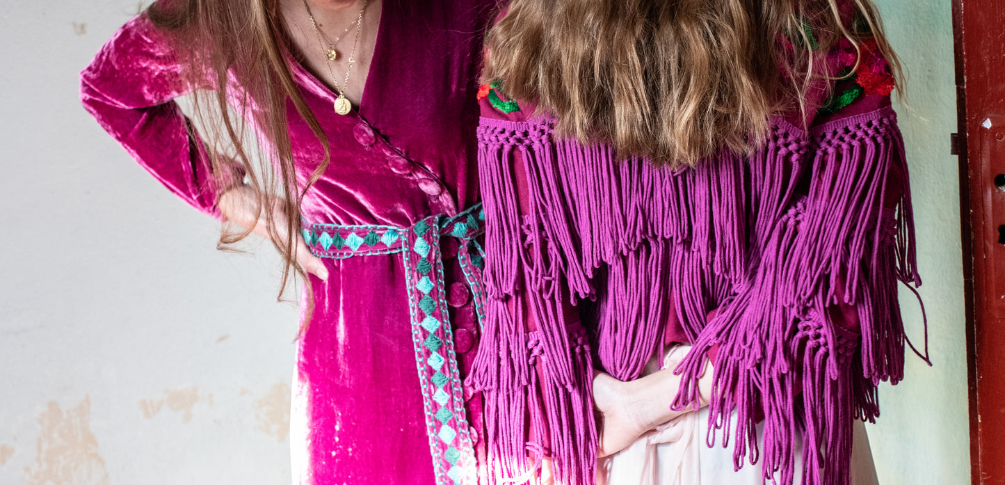 Vestido terciopelo rosa