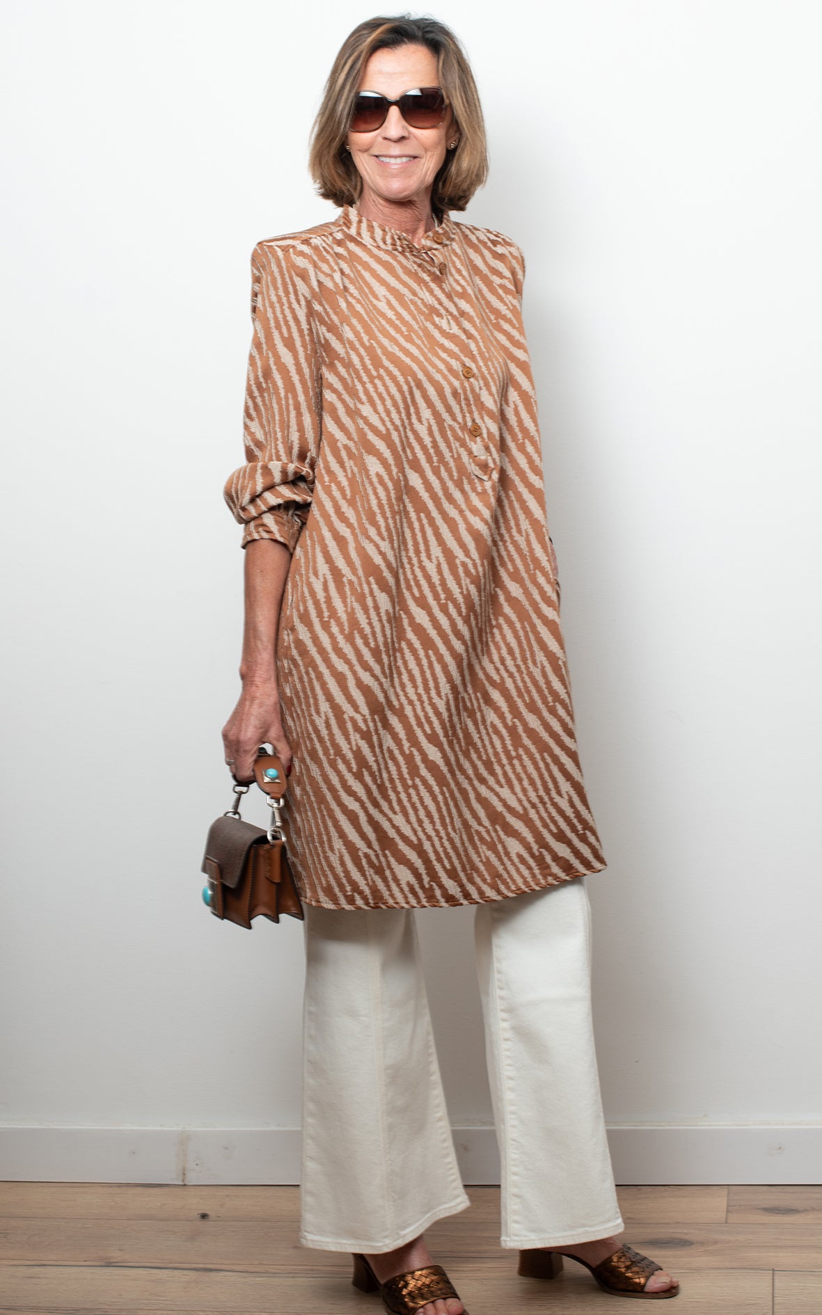 Vestido cuello mao