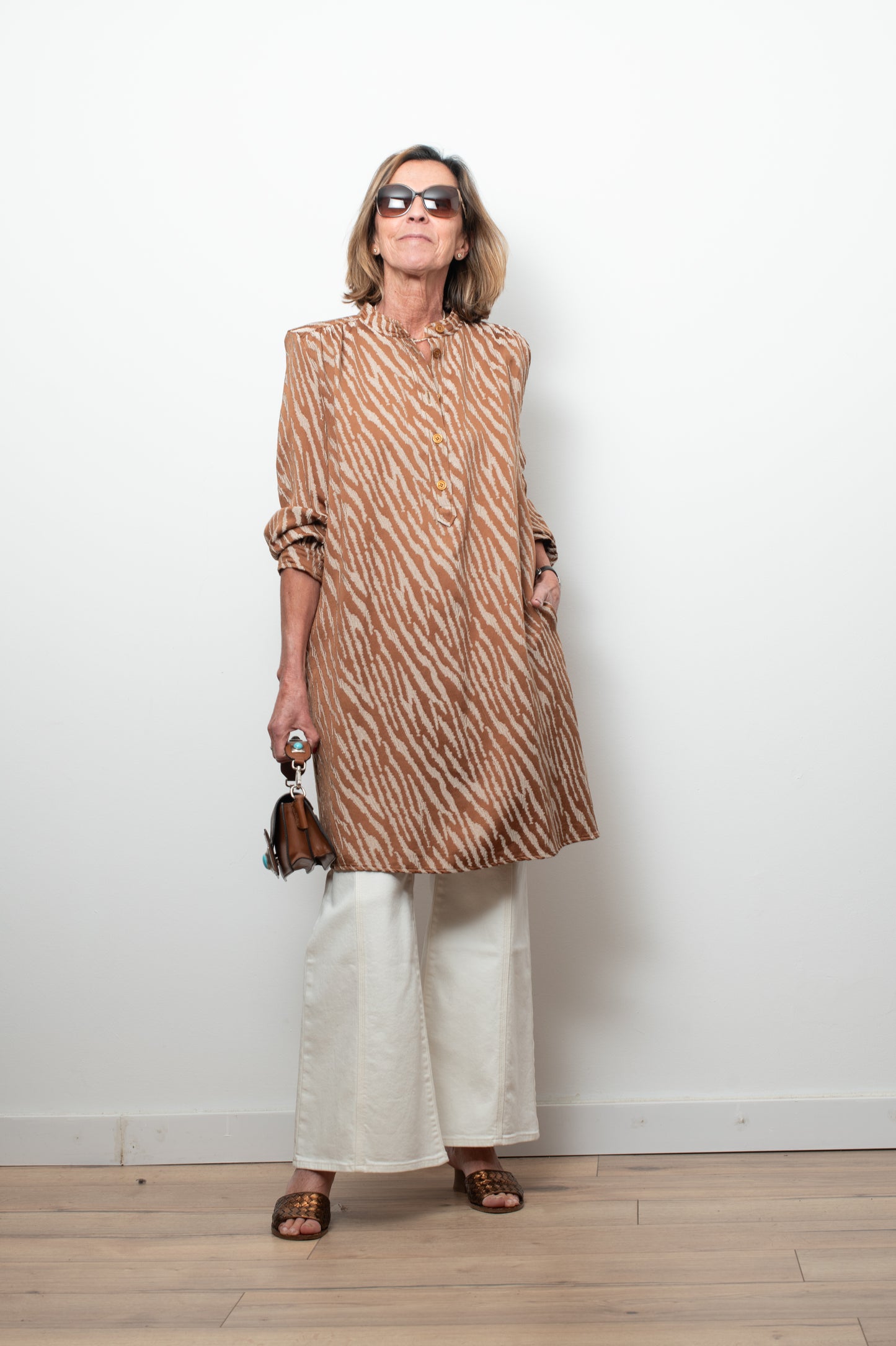 Vestido cuello mao