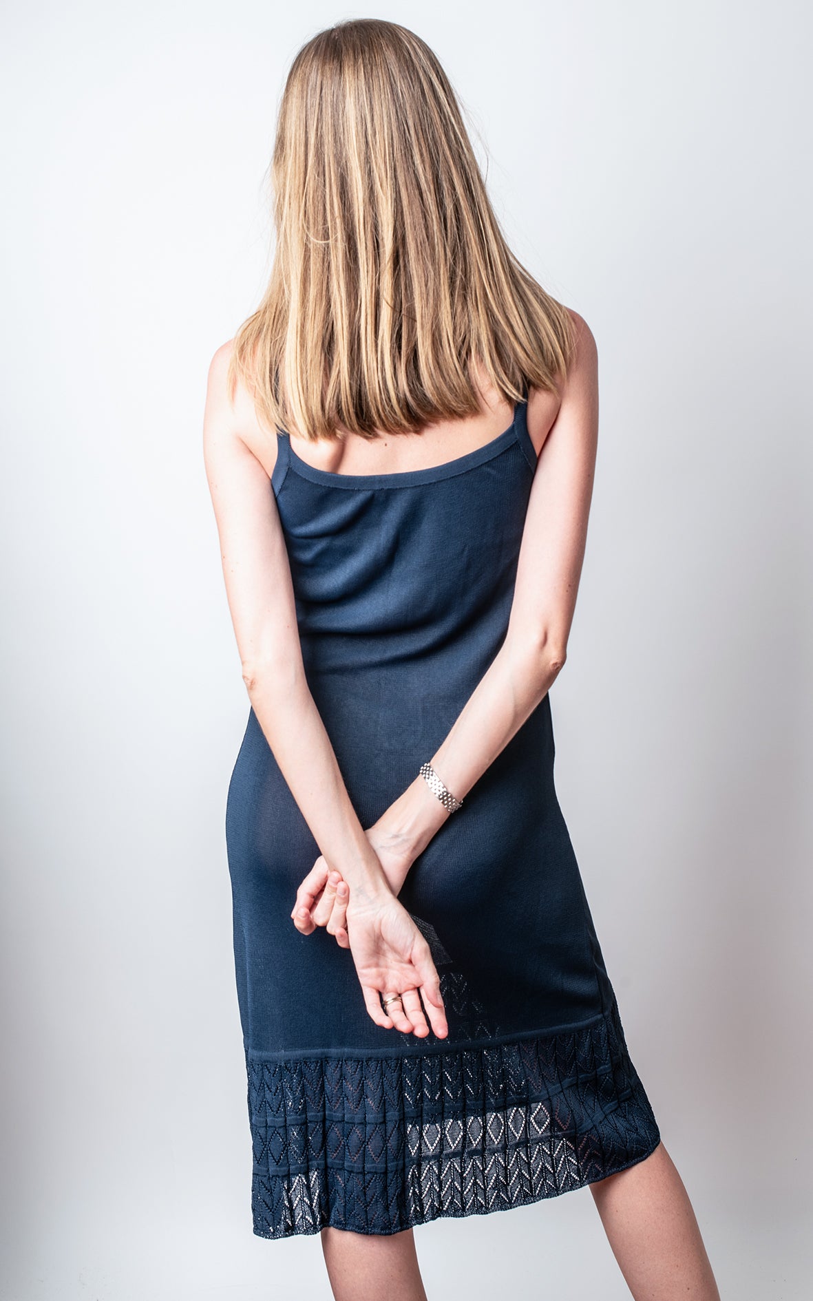Vestido azul marino tirantes YSL