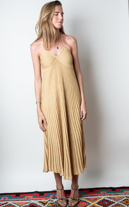 Vestido punto dorado