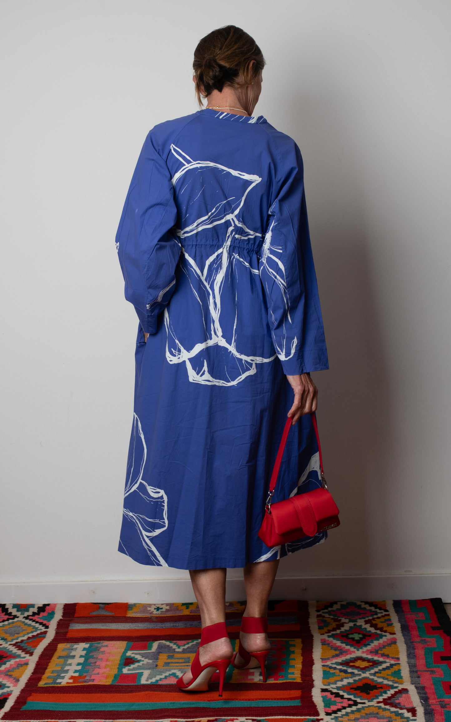 Vestido blanco y azul