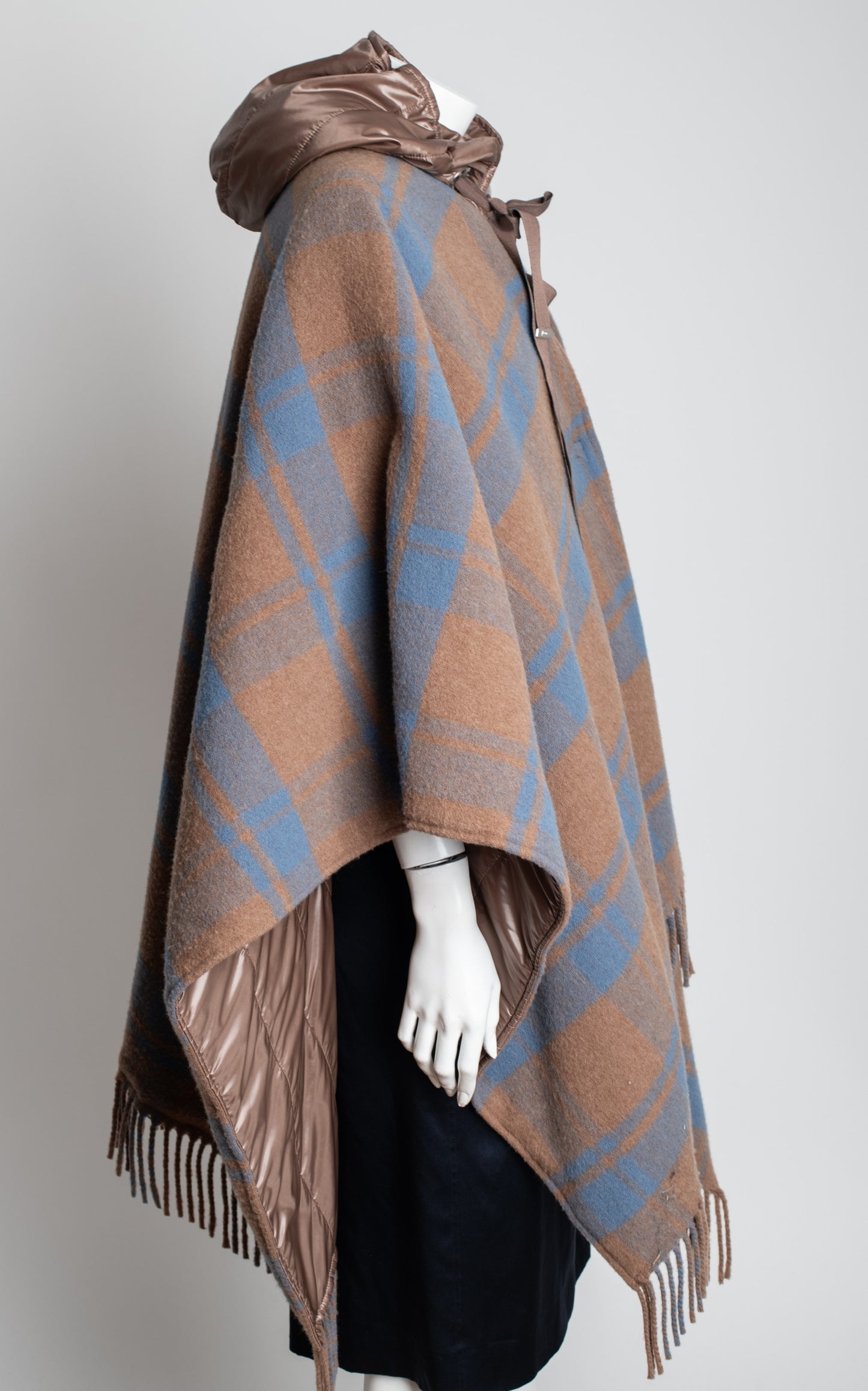 Capa lana cuadros azul y marron