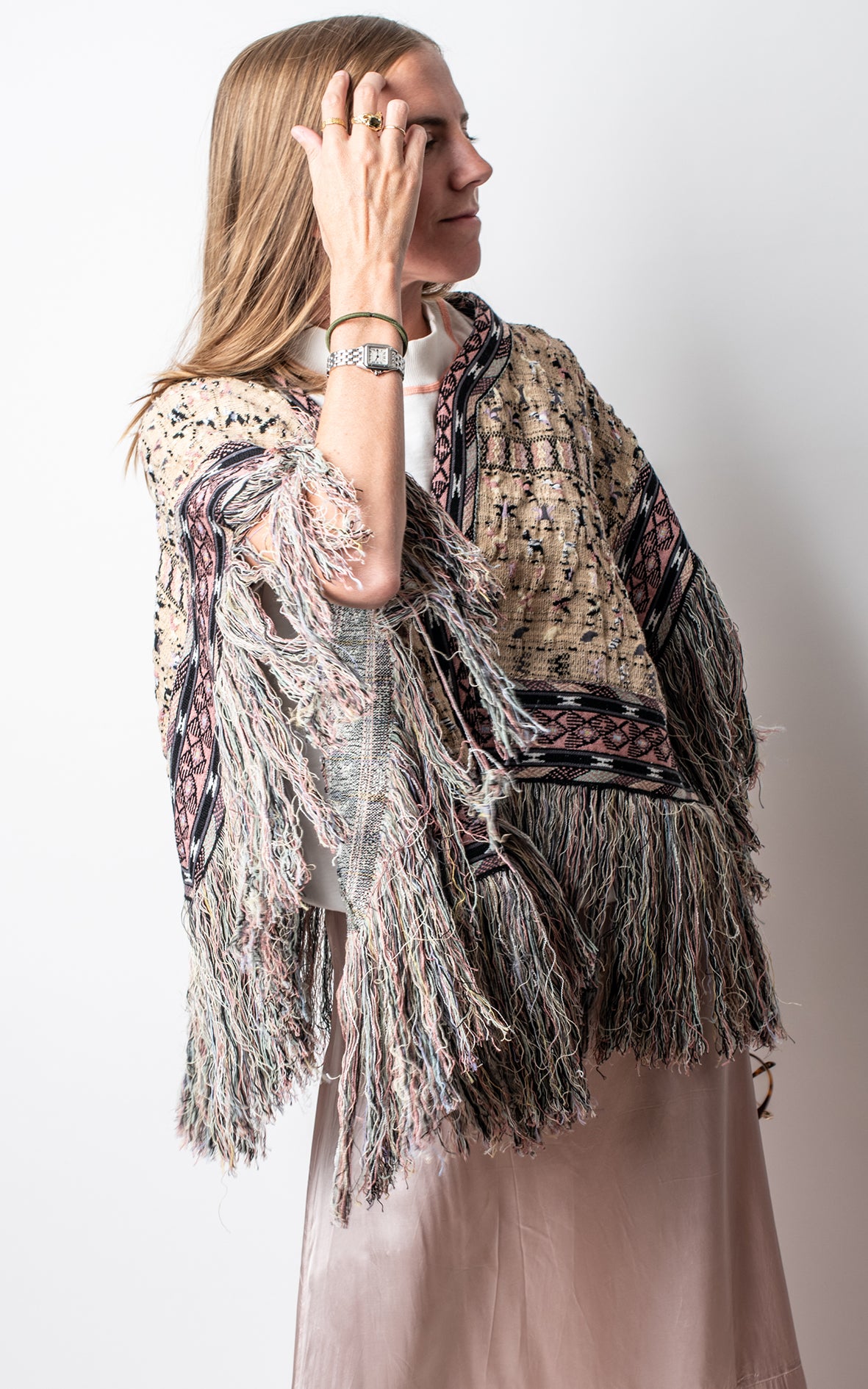 Chal / poncho lana multicolor