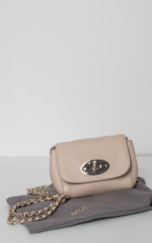 Mini bolso piel beige
