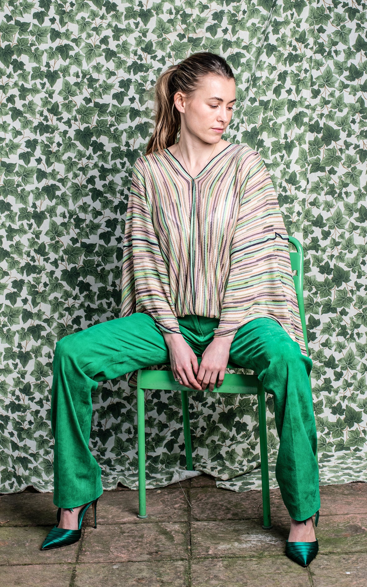 Pantalones de ante verde