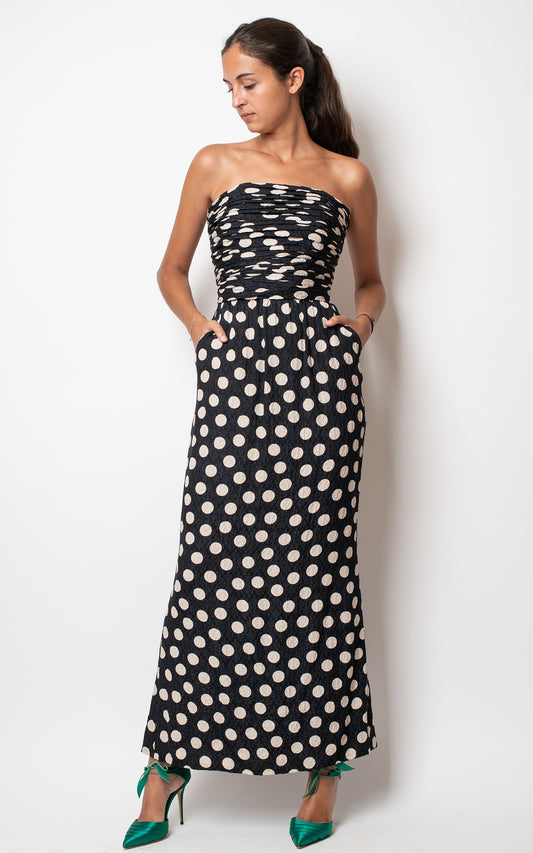 Vestido de lunares seda