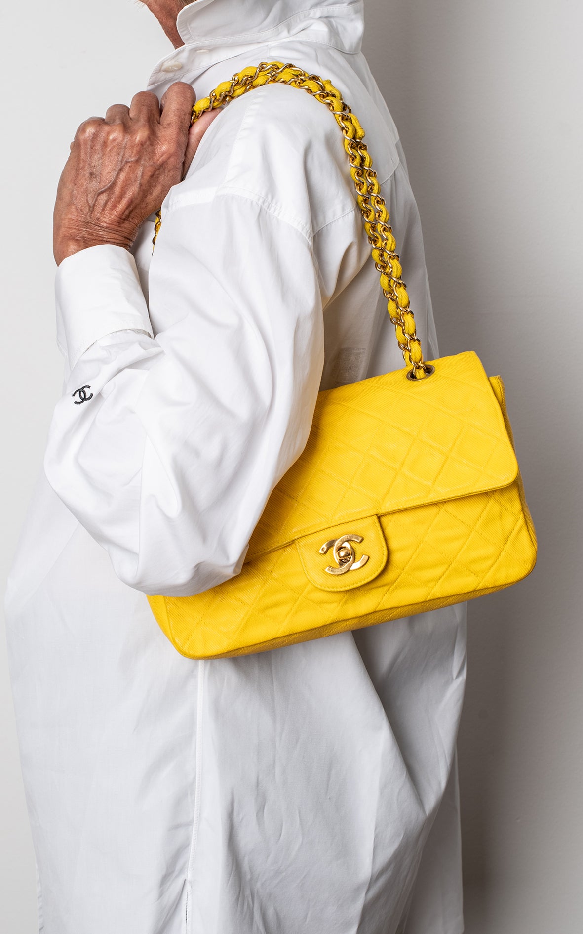 Chanel timeless flap amarillo