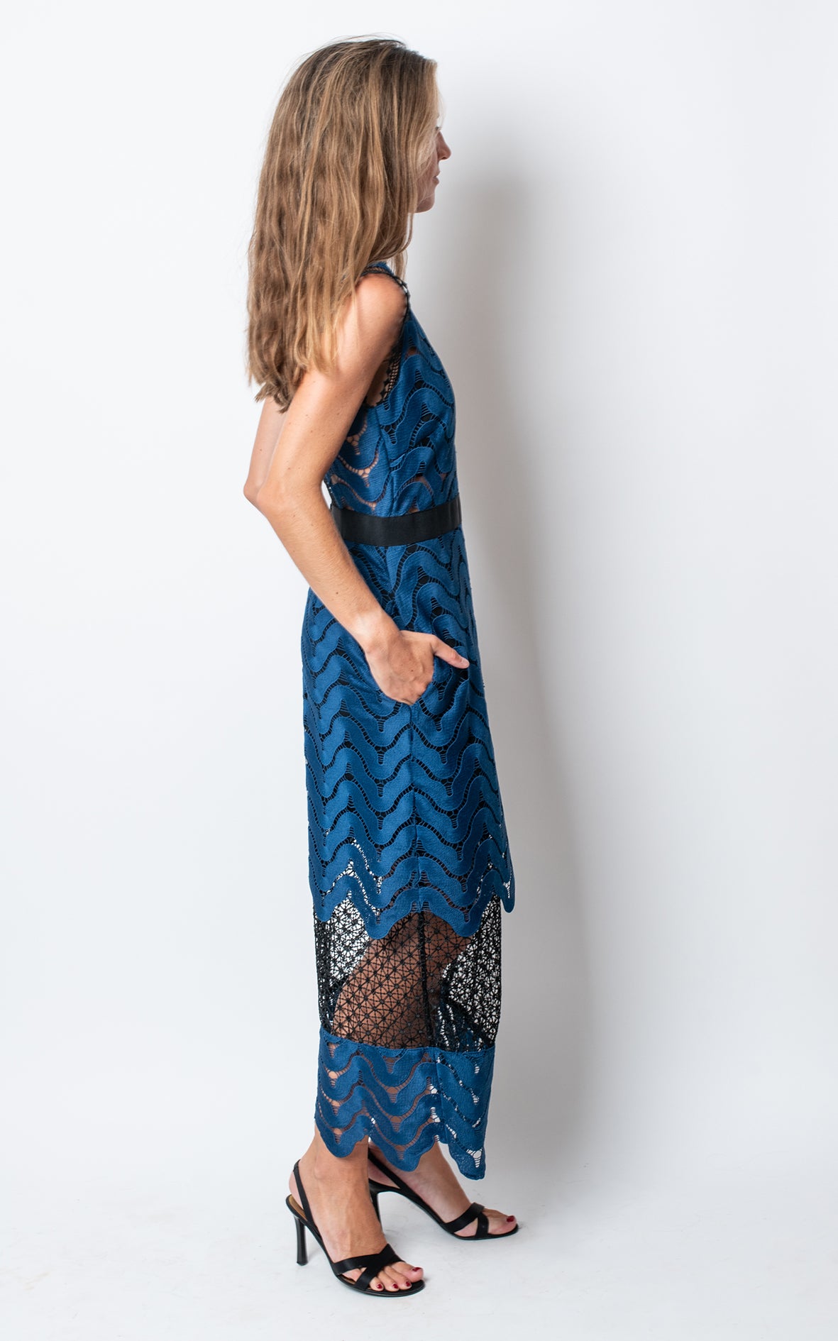 Vestido azul encaje