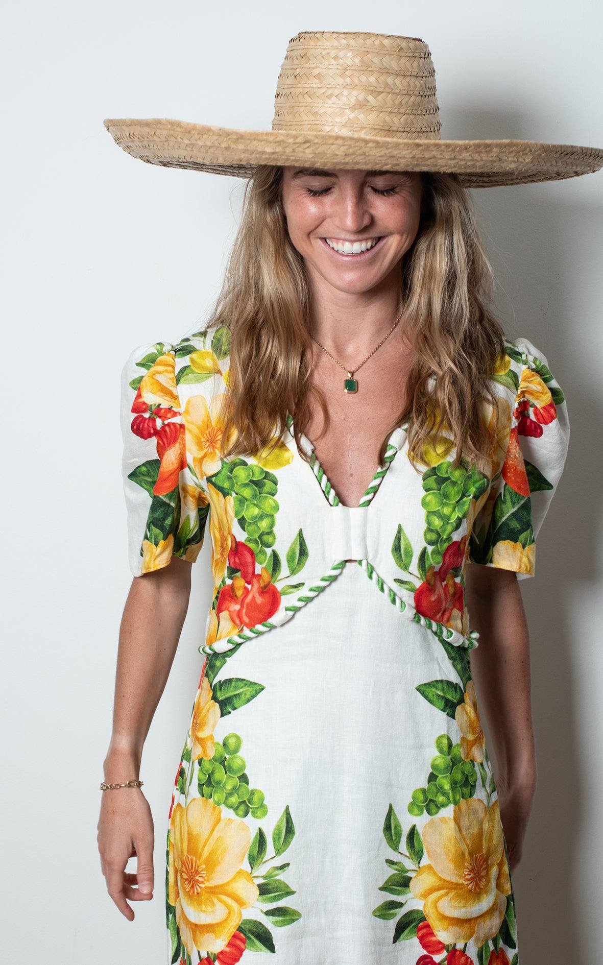 Vestido floral lino