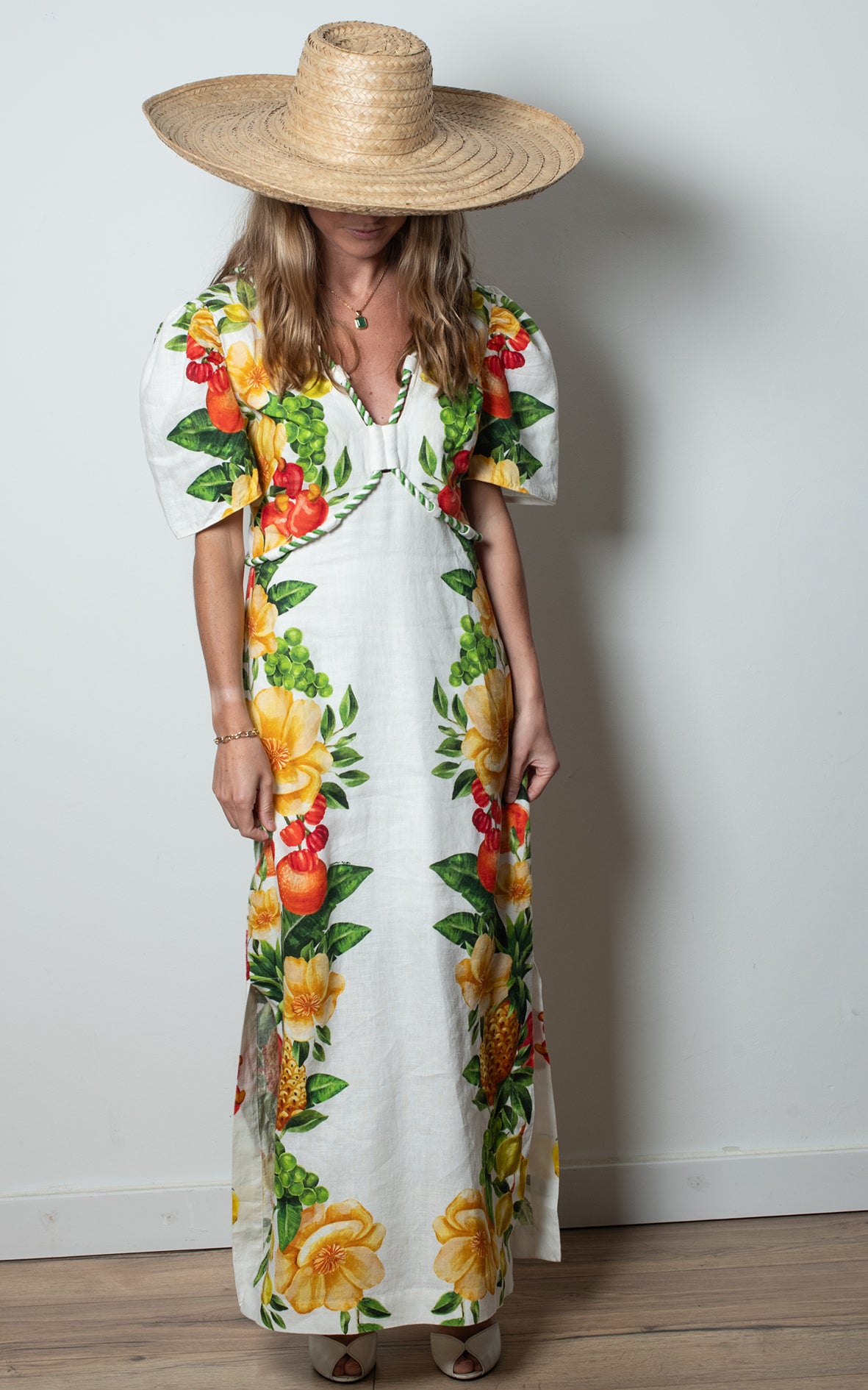 Vestido floral lino