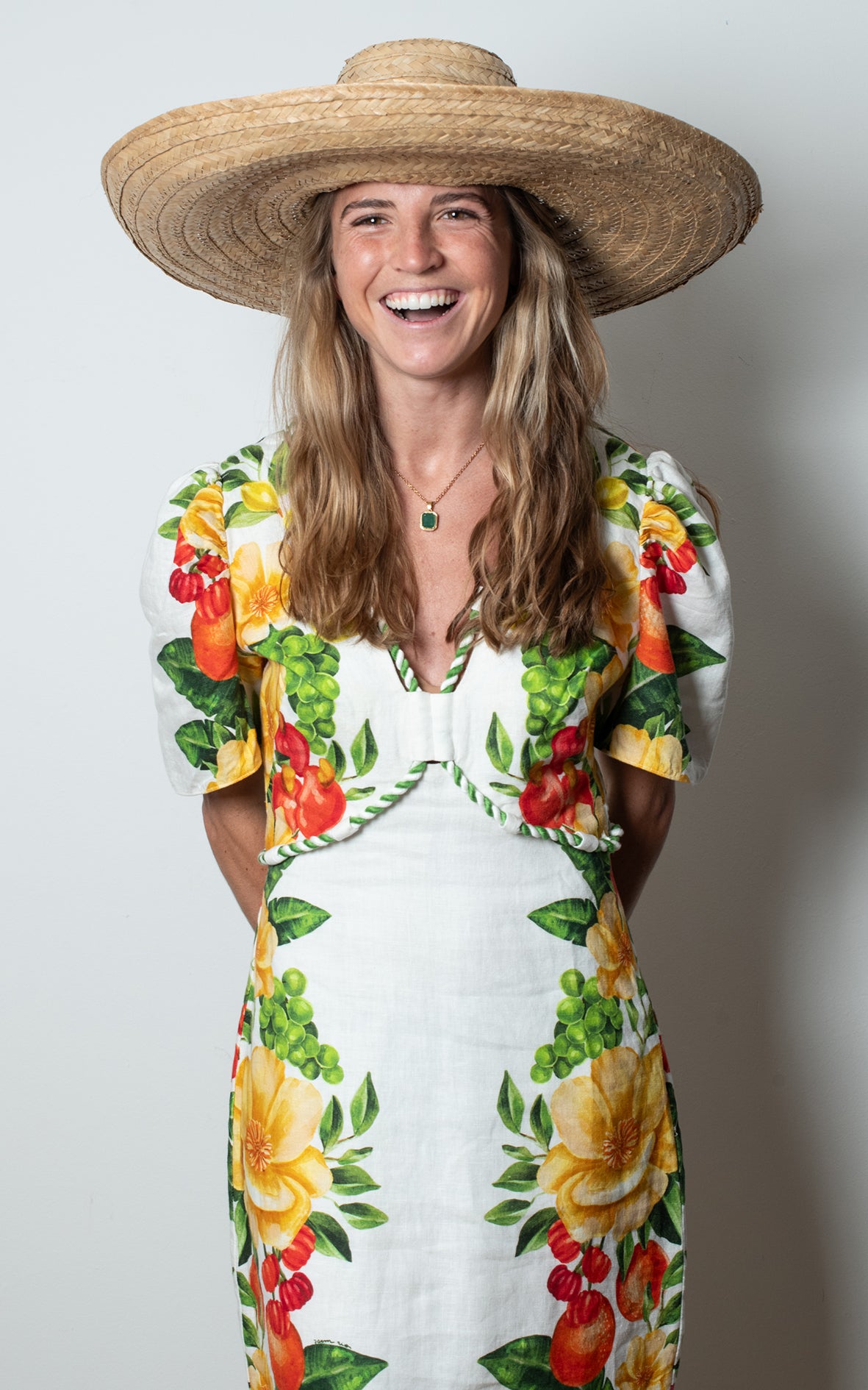 Vestido floral lino
