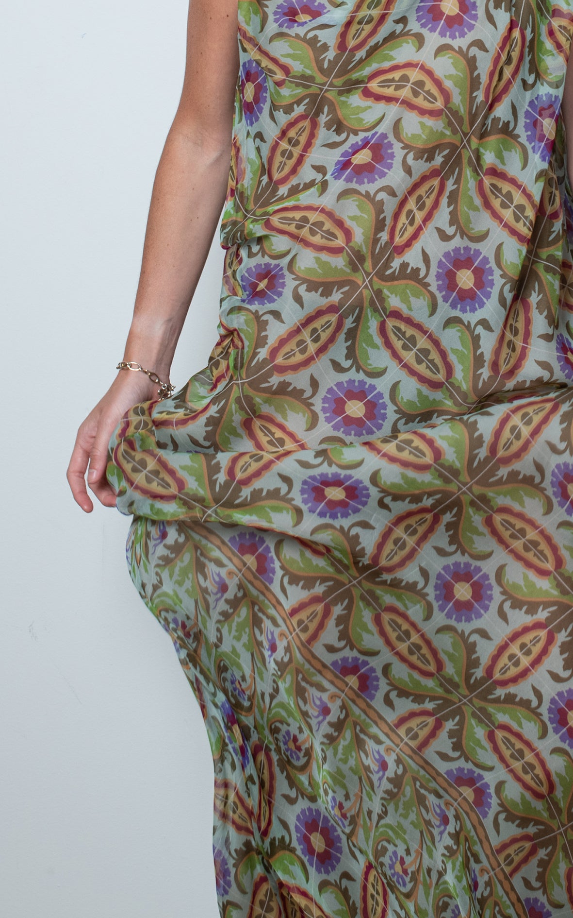 Vestido maxi seda